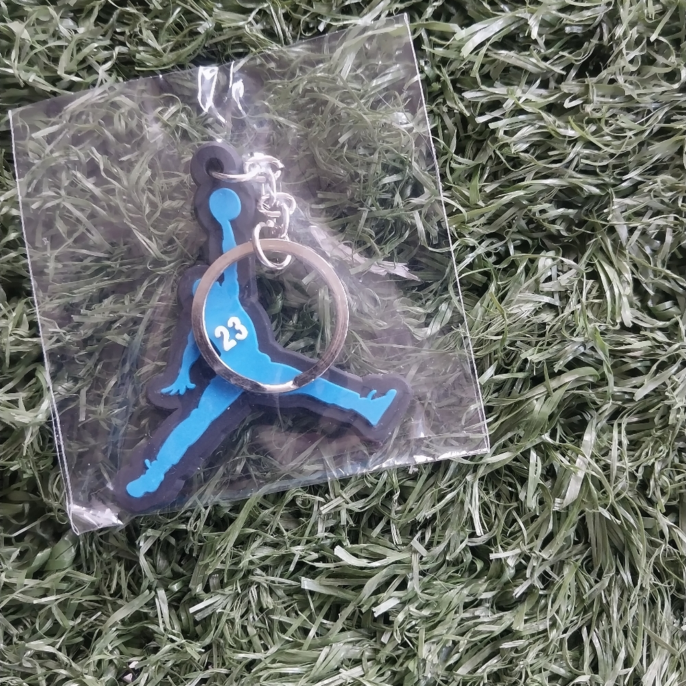 Blue jumpman keychain